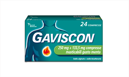 Gaviscon 24 Compresse Gusto Menta 250+133,5mg