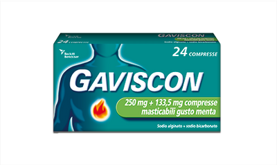 Gaviscon 24 Compresse Gusto Menta 250+133,5mg