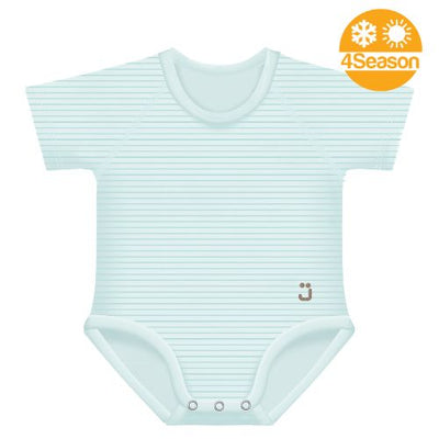 J Bimbi Body 0-36M Bio Cotton 4Season Righe Verde Acqua