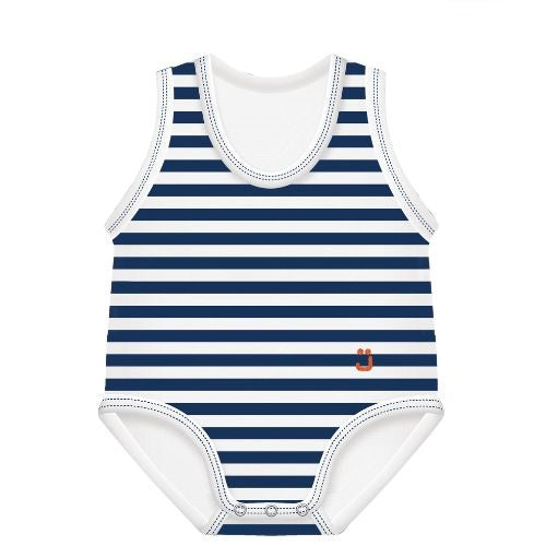 J Bimbi Body 0-36M Bio Cotton Summer Righe Blu Scuro-Bianco - J Bimbi Body 0-36M Bio Cotton Summer Righe Blu Scuro-Bianco