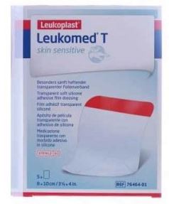 Leukomed T Plus Skin Sensitive Medicazione Post-Operatoria Trasparente Mpermeabile Con Massa Adesiva Al Silicone 8X10Cm5 Pezzi