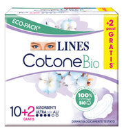 Lines Cotone Bio Ultra Ali 10+2 Pezzi