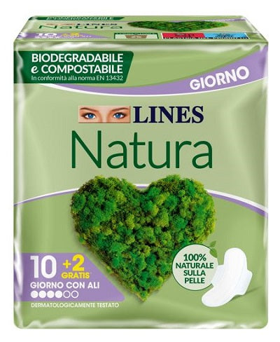 Lines Natura Assorbenti Ultra Giorno Con Ali Biodegradabili10+2 Pezzi