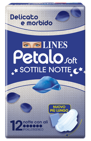 Lines Petalo Soft Sottile Notte Con Ali Ipoallergenico 12 Pezzi