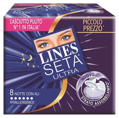 Lines Seta Ultra Assorbenti Con Ali Notte 10 Pezzi