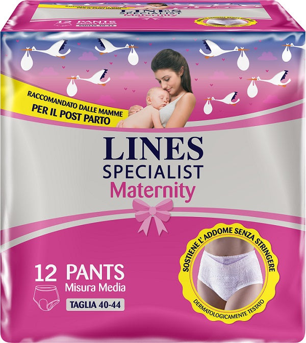 Lines Specialist Maternity Mutandina Assorbente Per Perditepost Parto Misura Medium 12 Pezzi - Lines Specialist Maternity Mutandina Assorbente Per Perditepost Parto Misura Medium 12 Pezzi