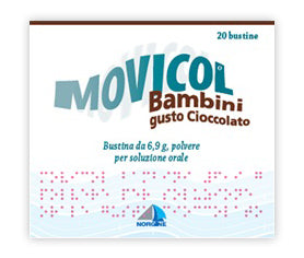 MOVICOL BAMBINI 6,9 G, POLVERE PER SOLUZIONE ORALE, GUSTO CIOCCOLATO
