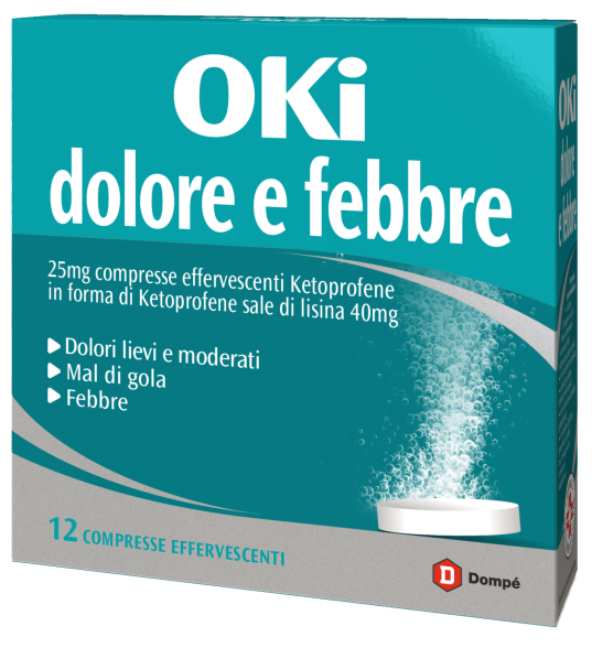 OKI DOLORE E FEBBRE 25 MG COMPRESSE EFFERVESCENTI - OKI DOLORE E FEBBRE 25 MG COMPRESSE EFFERVESCENTI