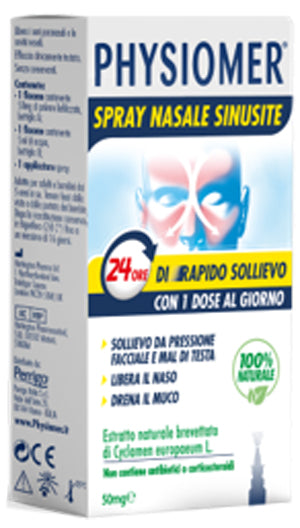 Physiomer Spray Nasale Sinusite 2 Pezzi 1 Flacone Da 50 Mg Di Estratto Di Ciclamino Naturale Liofilizzato + 1 Fiale Da 5Ml Di Solvente