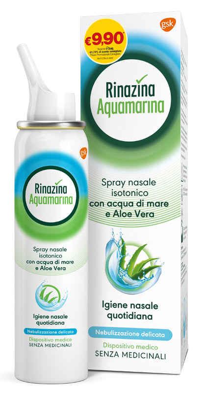 Soluzione Isotonica Rinazina Aquamarina Aloe Delicata Promo100 Ml - Soluzione Isotonica Rinazina Aquamarina Aloe Delicata Promo100 Ml